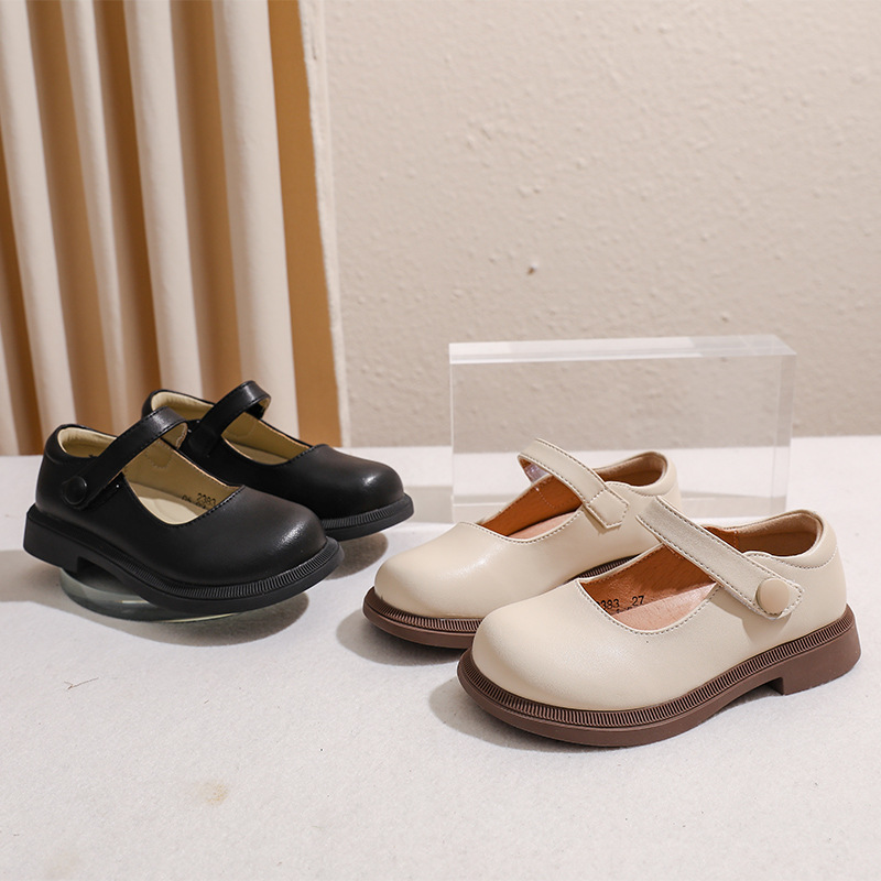 Girls' princess shoes performance black British style retro simple campus performance dance shoes soft bottom comfortable single shoes