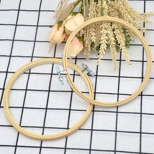 Factory direct sales cross stitch embroidery bamboo embroidery stretcher, handmade DYI embroidery fixed ring, adjustable embroidery cloth embroidery stretcher