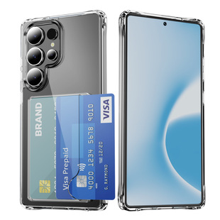 Four-Corner Drop-Resistant Acrylic Side Card Transparent Phone Case S25Ultra High-Permeable Protective Case 2-in -1 for Amazon