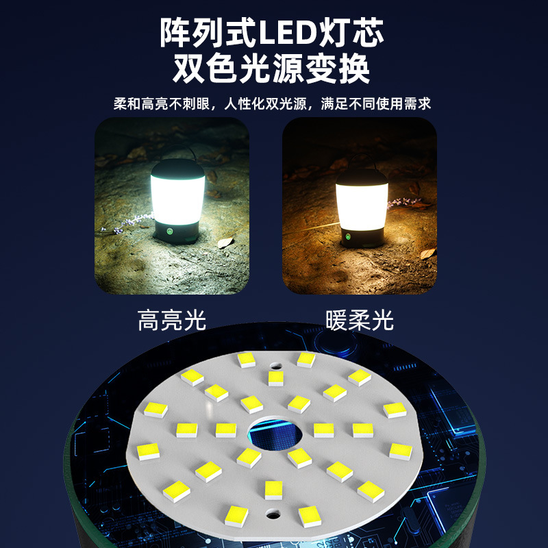 Nueva Luz de camping transfronteriza LED multi-función tienda colgante luz al aire libre impermeable iluminación noche pesca carga camping Luz