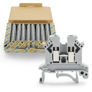 Meowlian 100Pcs Uk-2.5B Din Rail Wire Terminal Block Kit - Suitable for 12-22
