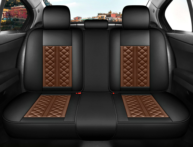 New Amazon Foreign Trade Model Five-Seater Full Leather Diamond-Shaped All-Season Comfortable Breathable Car Seat Cushion Cover