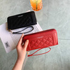 Wallet, long shoulder bag, fashionable small clutch bag, capacious chain with zipper, card holder, purse, city style