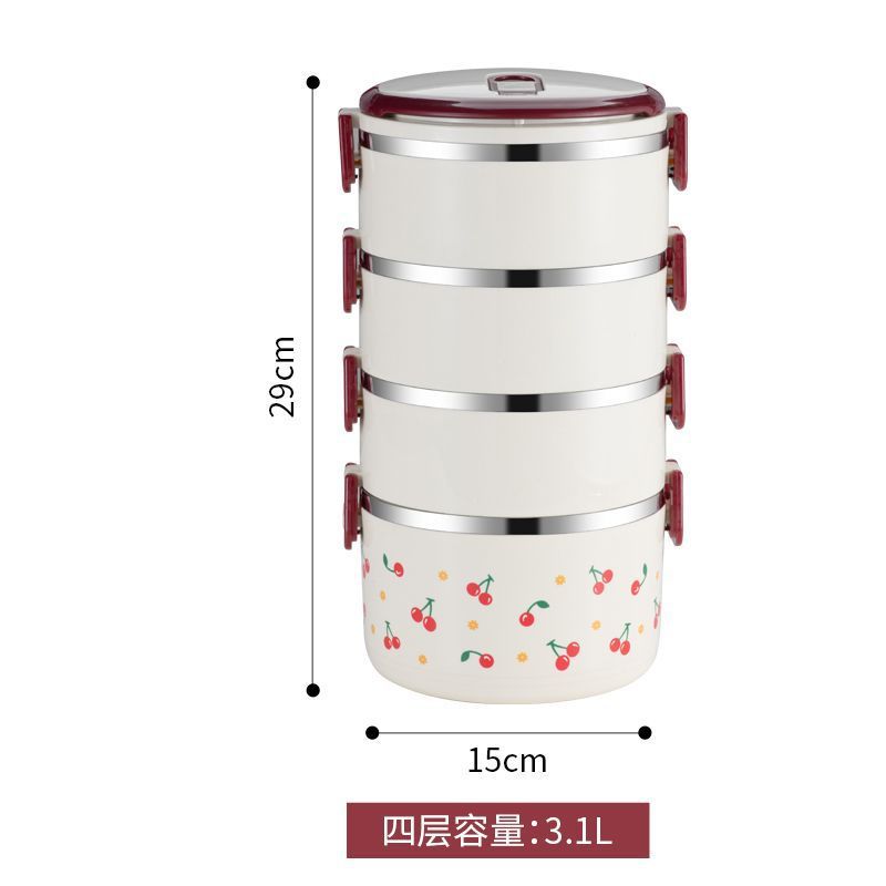 Nuevo producto de cereza aislamiento de acero inoxidable alumno de oficina portable caja de comedor puede calentar microondas caja de almuerzo