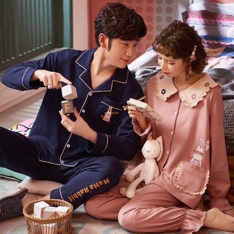 Más tamaño par pijamas manga larga 100% algodón de mediana edad y ancianos papá desgaste del hogar Primavera, otoño e invierno a cuadros desgaste del hogar