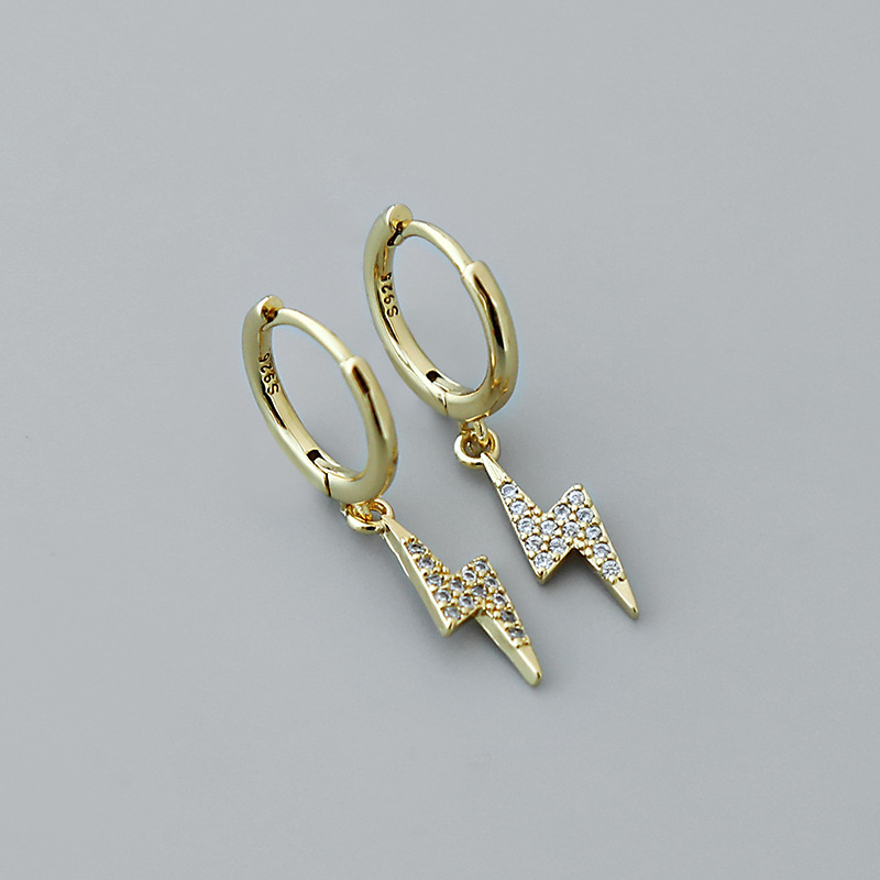 retro microinlaid zircon lightning pendant earrings wholesale Nihaojewelrypicture1
