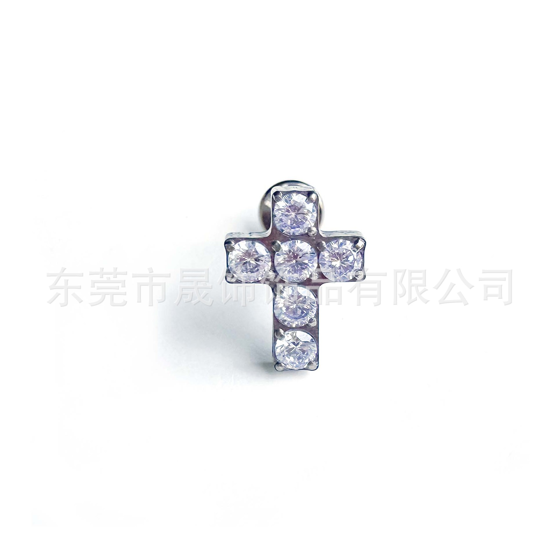 F136 Titanium Alloy Cross Ear Stud Helix Cartilage Stud Ear 饰G23 Studded Diamond Labret Stud Piercing Jewelry Piercing