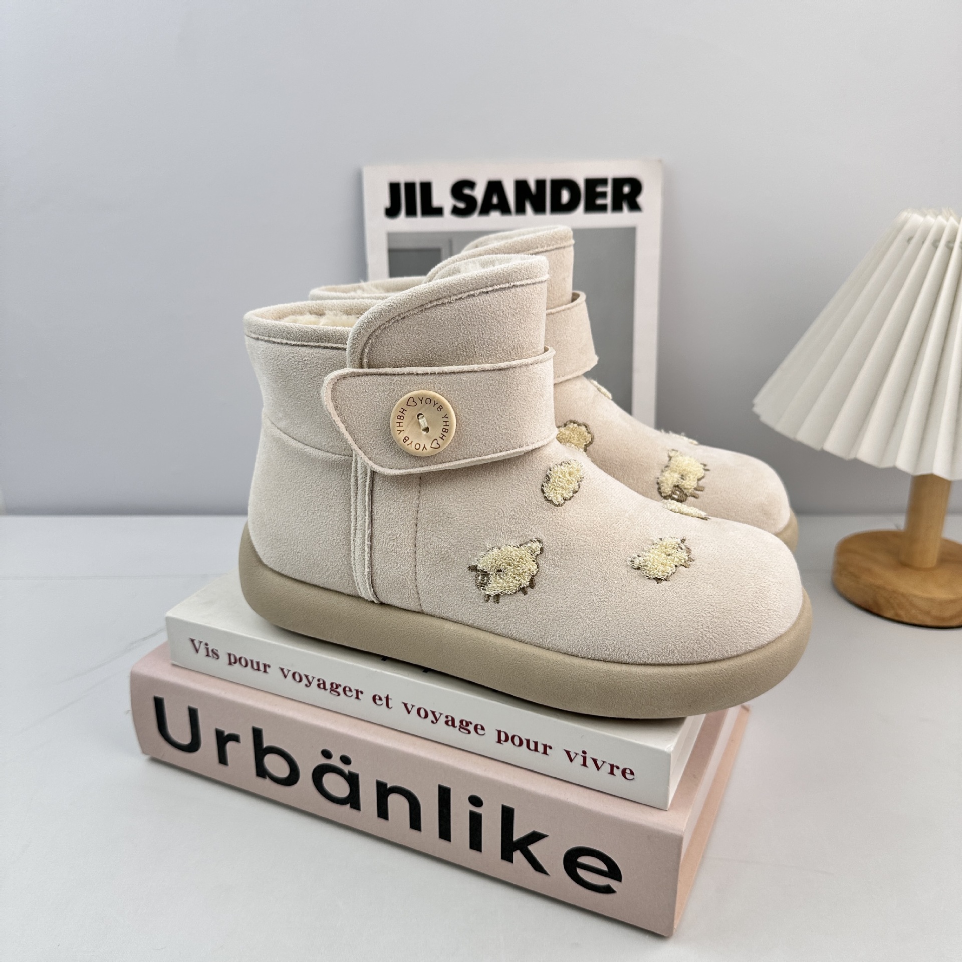YuanWa retro botas de nieve de fondo grueso para mujeres 2025 nuevo invierno para usar más terciopelo grueso calentamiento zapatos de algodón 3508M image 7