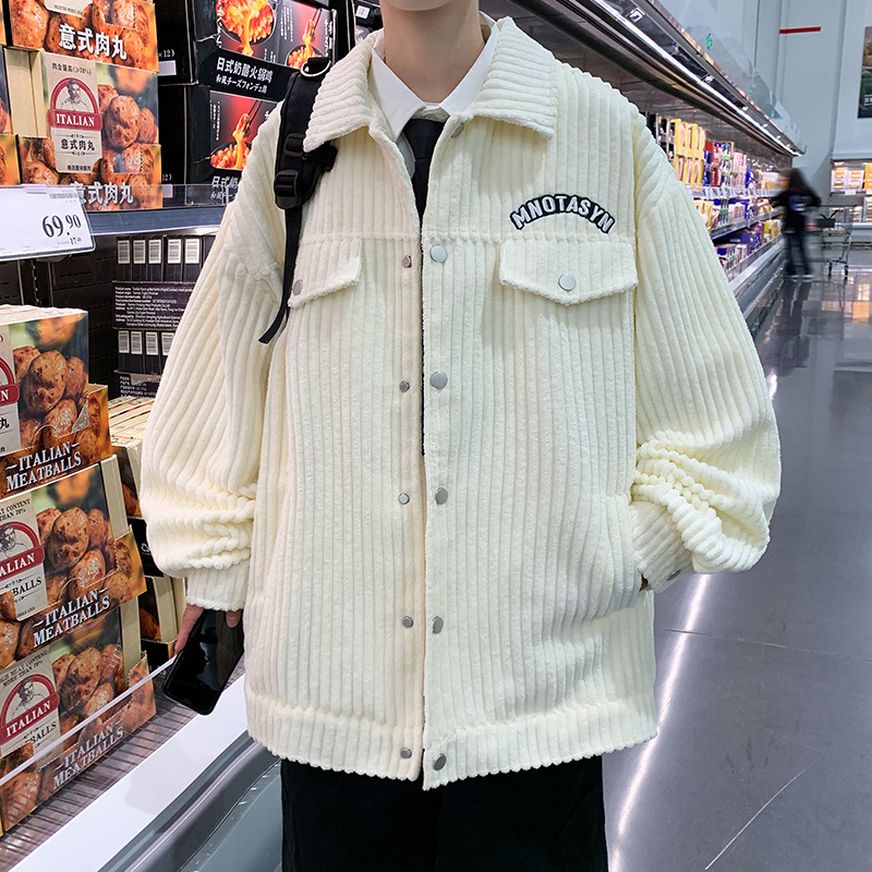 Autumn and Winter thickened corduroy jacket men's bf Japanese retro casual fashion brand ins ruoshuai Youth All-match jacket