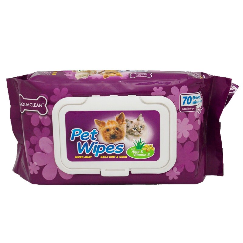 Pet Wet Wipes for Cats and Dogs, Universal for Cleaning Feet, Buttocks, and the Area Around the Eyes, Disposable No-Rinse Wet Wipes
