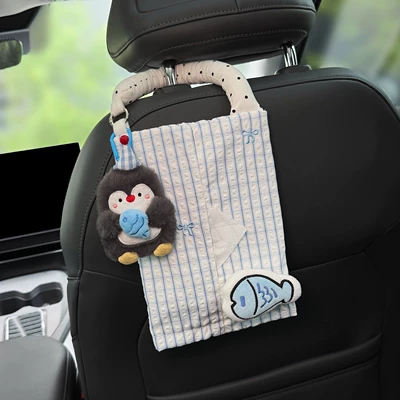 2026 New Penguin Car Trash: Car storage bag/box - party-little-fish-penguin-tissue-bag