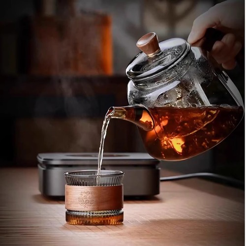 Steamer teapot glass heat-resistant new tea brewing pot single pot stove water boiler large capacity ceramic hob tea set