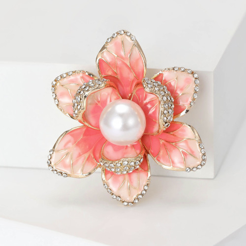 New Fashion Minimalist Elegant Enamel Droplet Oil Begonia Flower Brooch High-end Atmospheric Floral Dress Accessories Anti-lift Pin
