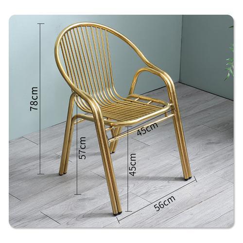 silla de acero inoxidable gruesa silla de respaldo casera reposabrazos individuales asiento de ocio asiento al aire libre silla de comedor taburete
