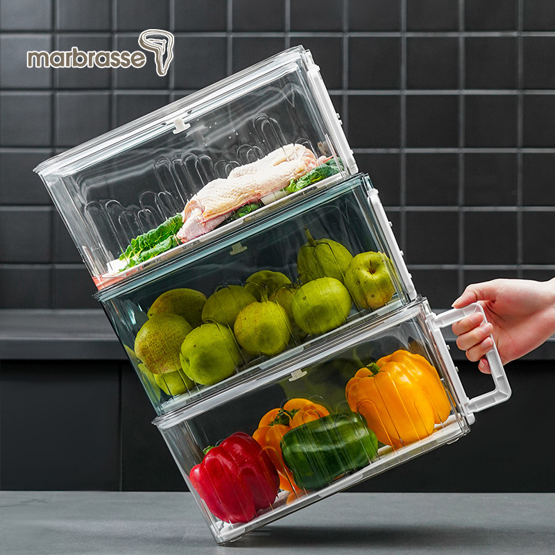 Caja de almacenamiento de refrigerador de salsa SP Caja de preservación transparente de grado alimenticio cocina de alimentos sellado de tiempo caja de almacenamiento