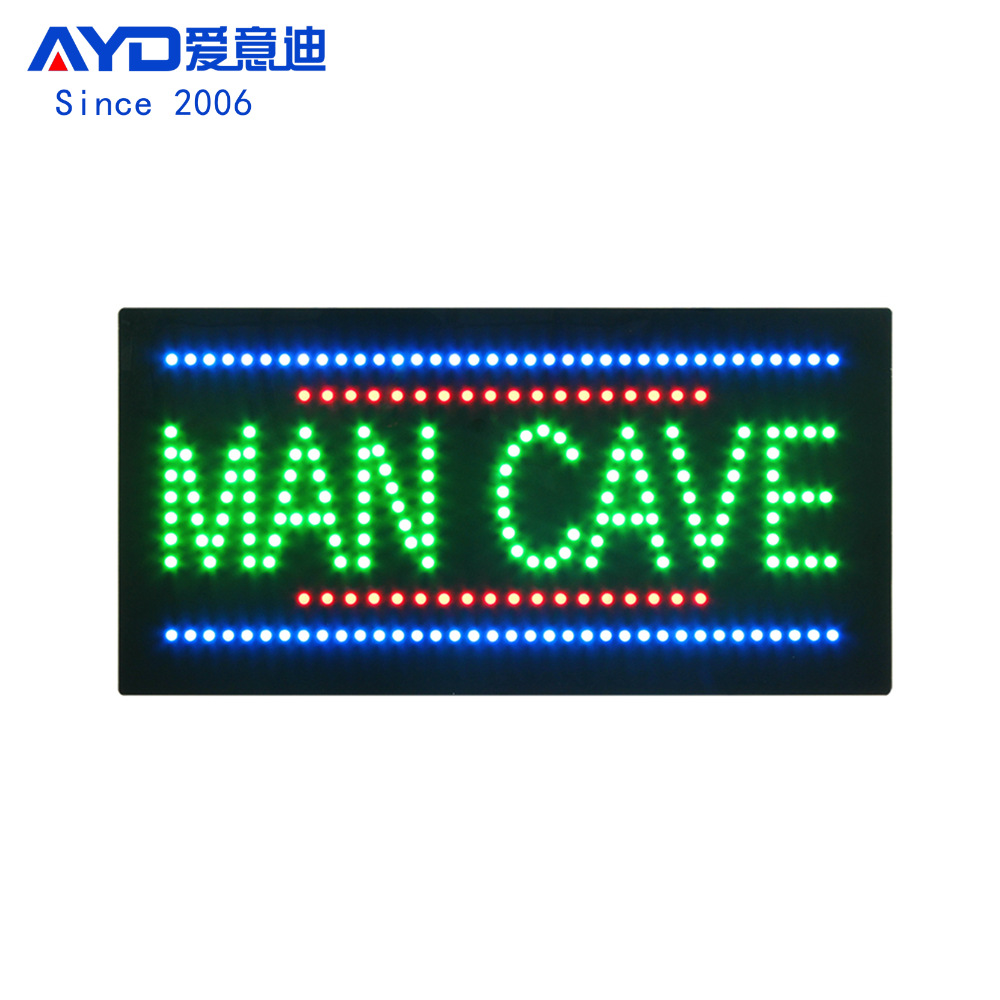 厂家货源 LED广告牌酒吧标识牌灯箱LED MAN CAVE SIGN 30x60cm