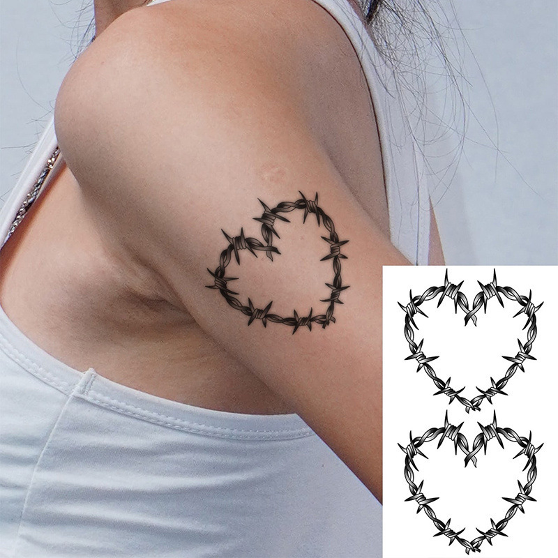 2025 New Cross-Border Dropshipping Waterproof Heart Nail Tattoo Sticker Temporary Tattoo Sticker