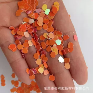 万圣节饰品装饰南瓜形亮片 5mm15mm幻彩橙红南瓜形亮片 流沙闪粉