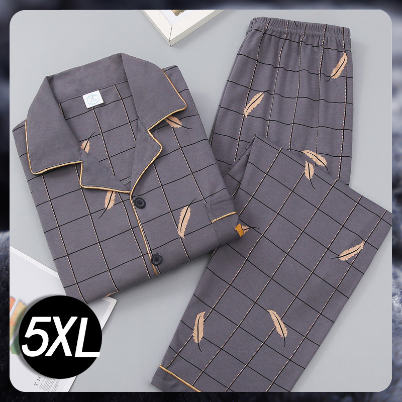 100% algodón de los hombres pijamas de primavera y otoño cardigan manga larga de mediana edad papá puede usar al aire libre desgaste del hogar traje de verano Delgado