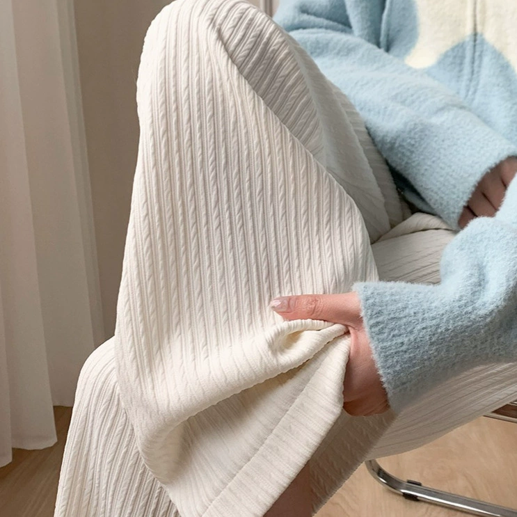 Узкие широкие брюки для женщин, весна и лето 2025, новые свободные утягивающие брюки с высокой талией, прямые брюки длиной до пола, драпированные повседневные брюки, брюки-облака