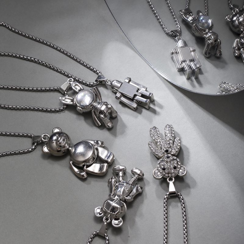 Hip-Hop Rabbit Bear Alloy Titanium Steel Plating Unisex Pendant Necklace