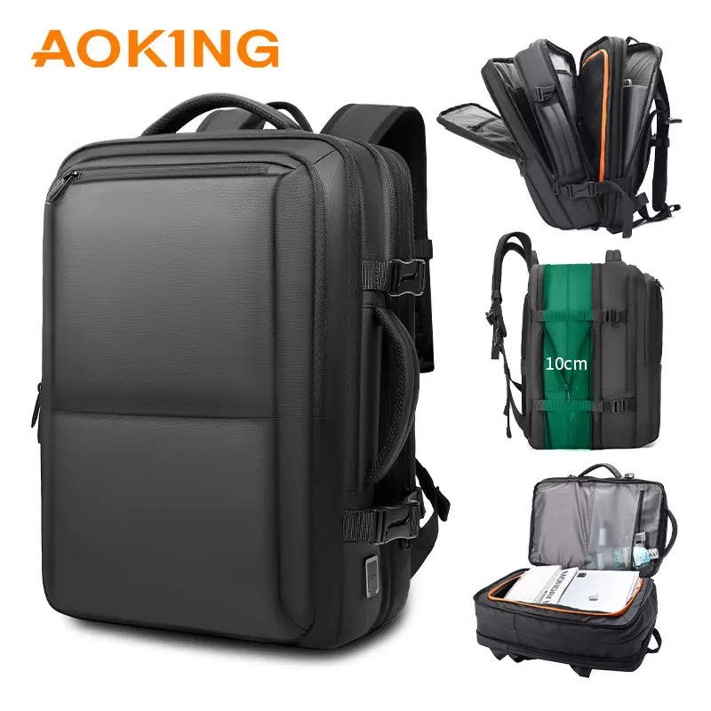 外贸新款高档商务背包男女大容量旅行防盗可扩容笔记本电脑双肩包