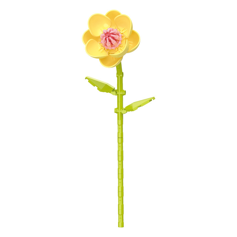 钻马积木花永生花束抱抱桶仿真花小颗粒积木DIY玩具七夕女生礼物|undefined