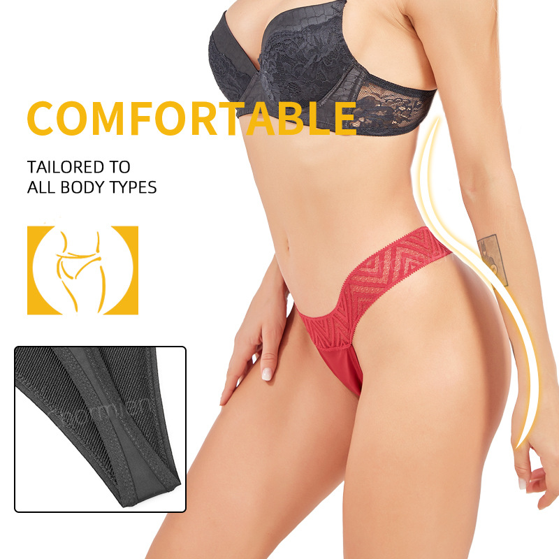 Cross-border European and American-style sexy 4-layer reusable menstrual panties for women &mdash; Women's thong lace underwear