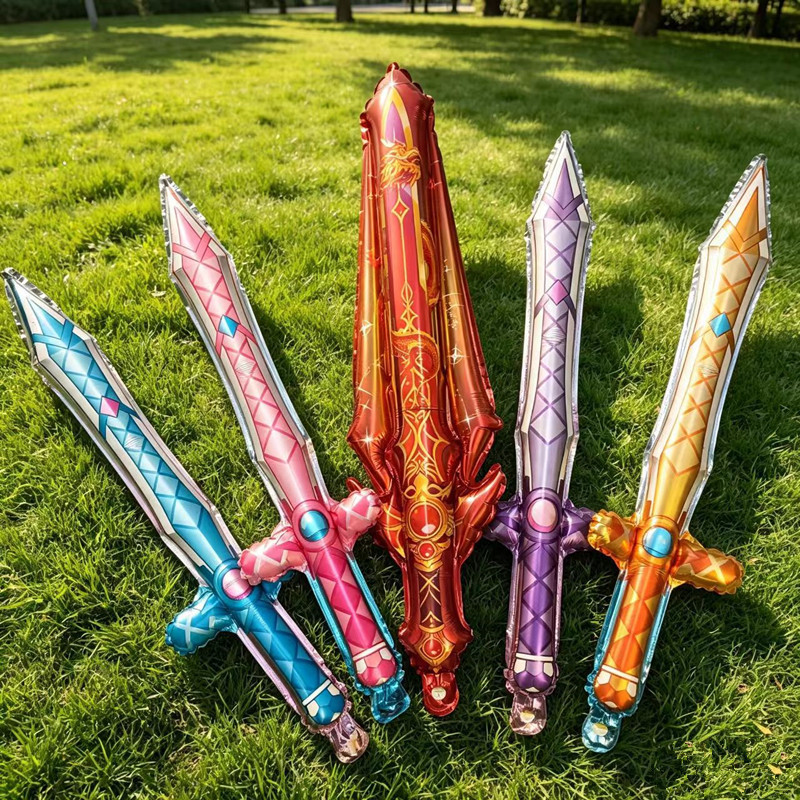 Large sword, long sword, balloon, children's birthday party toy, kindergarten performance prop, handheld stick, promotional gift