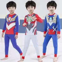 Пижамы Ultraman, нижнее белье для мальчиков, осенняя одежда и брюки для мальчиков, домашняя одежда, детская осенне-зимняя одежда из чистого хлопка, теплая детская одежда