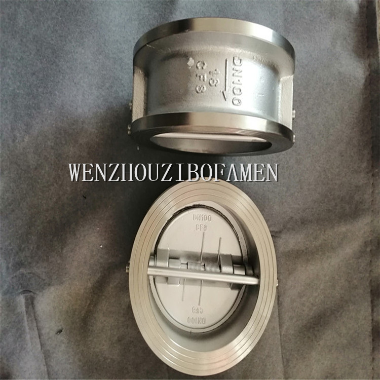 双瓣蝶形止回阀 H77W-25RL H77X-25RL 不锈钢对夹式止回阀 逆止阀