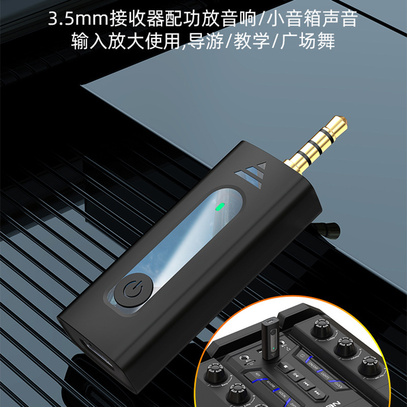 新款3.5mm无线领夹麦克风 一拖二智能降噪直播录音话筒2.4G长续航