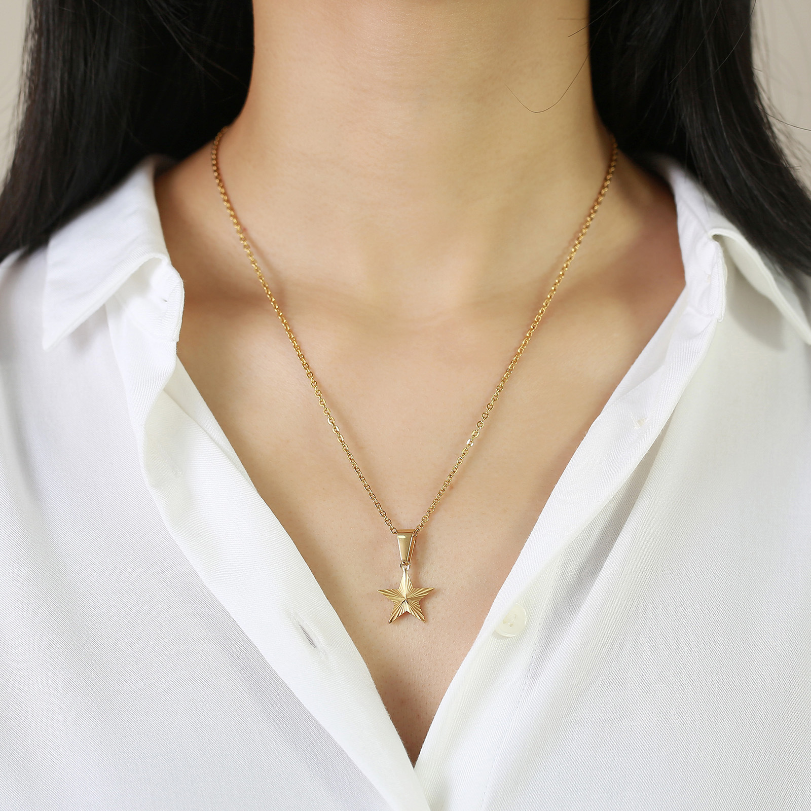 Simple Style Star Stainless Steel Plating Pendant Necklace 1 Piece