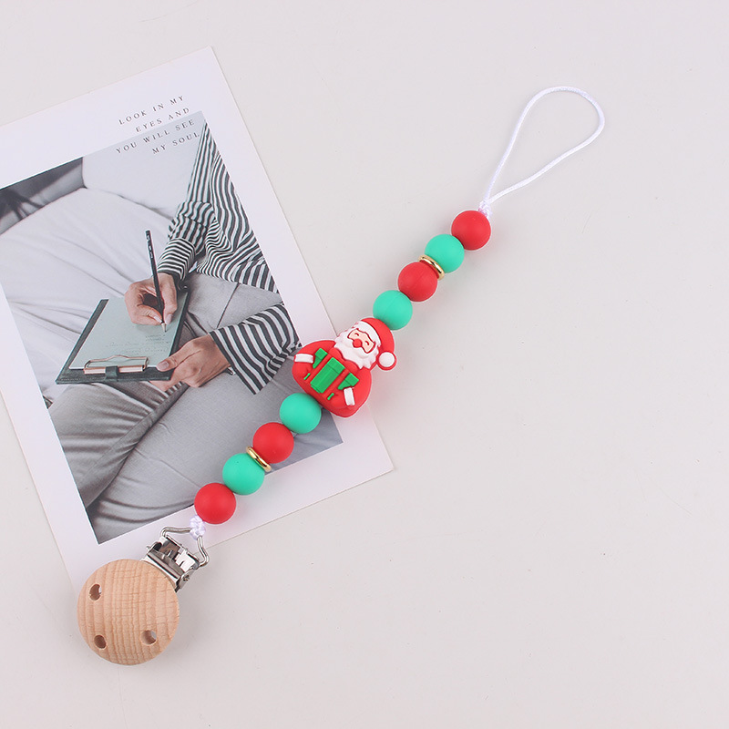 Bebé recién nacido tetina anti-caída cadena de silicona de grado alimenticio cuentas pacificador soporte de tetina