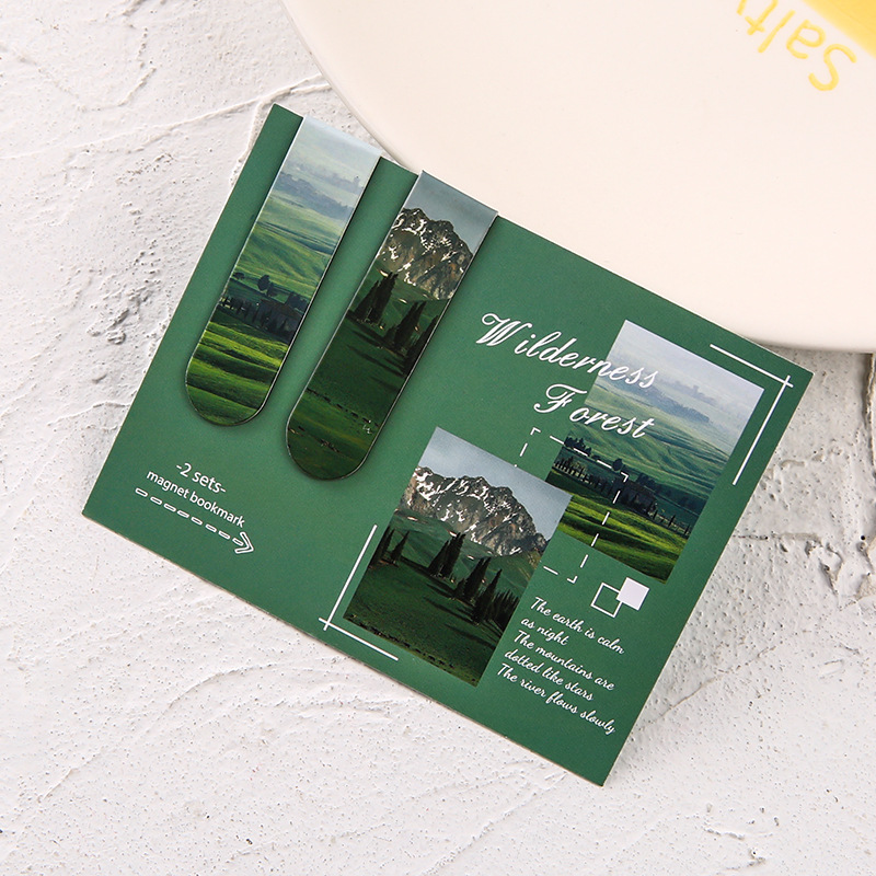 2 piezas en el paisaje rojo imán marcador magnético clip de marcador magnético pegatina encantadora papelería para estudiantes regalos para niños