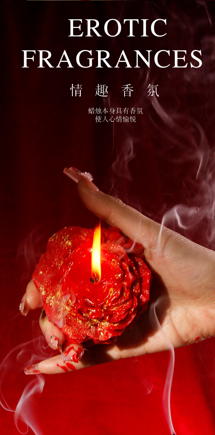 Low Temperature Aromatherapy Candle Red Soy Wax Peony Rose Scented — detail image 7