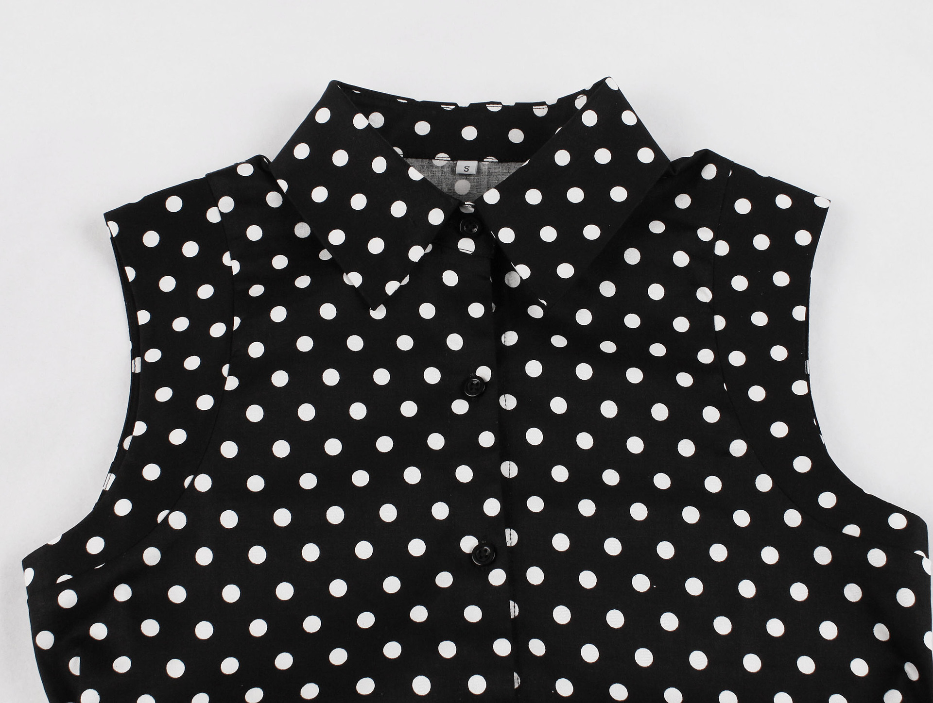 women's lapel polka-dot sleeveless bandage dress nihaostyles clothing wholesale NSMXN78859