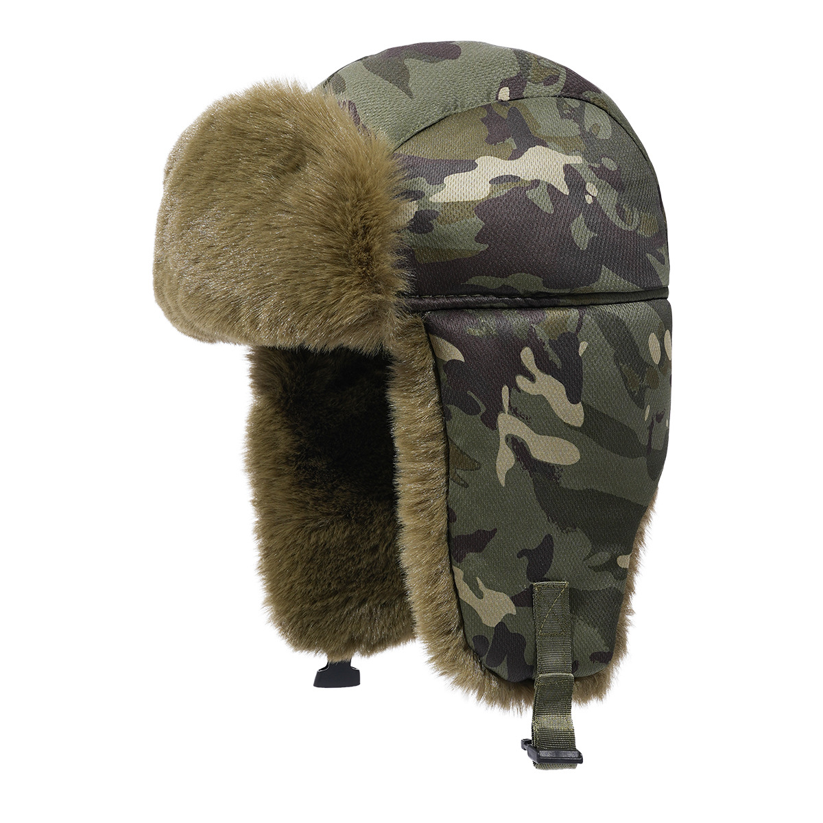 Esquí al aire libre en invierno grueso sombrero de protección de oídos de vuelo caliente sombrero de bisel grande a prueba de frío para hombres y mujeres sombrero camuflaje a prueba de viento trueno