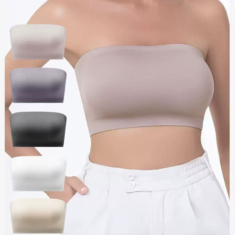 跨境外贸欧美无痕美背一字围防滑上托聚拢抹胸型打底胸罩女士内衣