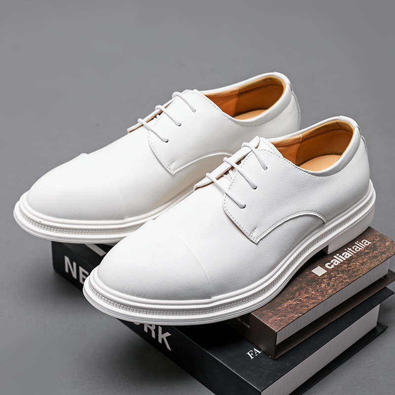 zapatos de cuero de negocios de hombre, moda, nuevos zapatos de cuero casuales de moda, zapatos de boda de estilo británico, zapatos de cuero de cordón de hombre image 8