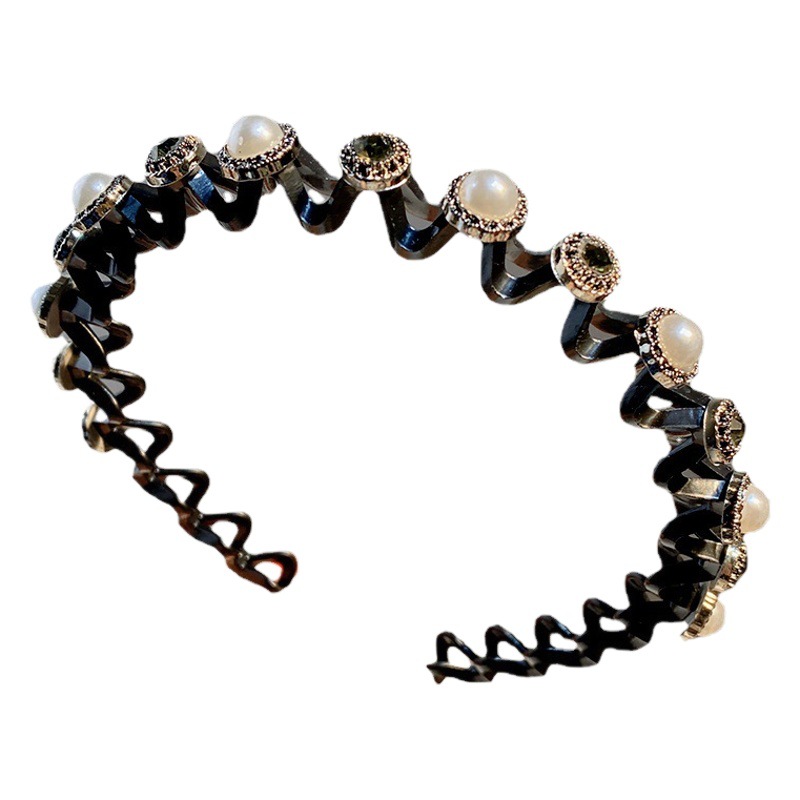 Diadema accesorios para el cabello al por mayor de las mujeres de estilo coreano rhinestone trébol pinza de pelo lindo lavado de cara pelo presionando antideslizante diadema dentada