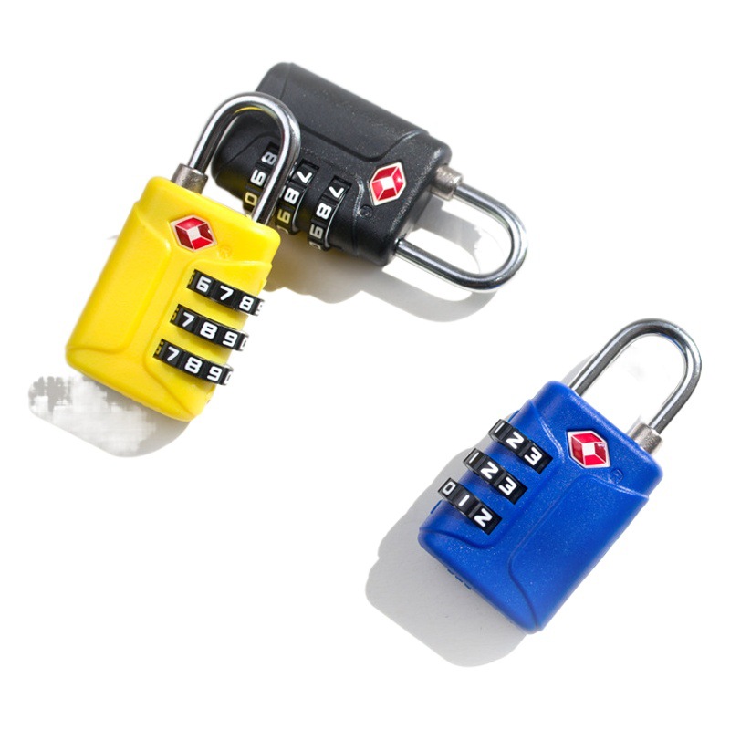 [Impuestos incluidos] Recordatorio de desbloqueo TSA Cerradura de aduana Cerradura ABS Equipaje Armario de gimnasio Candado de contraseña Cerradura de contraseña