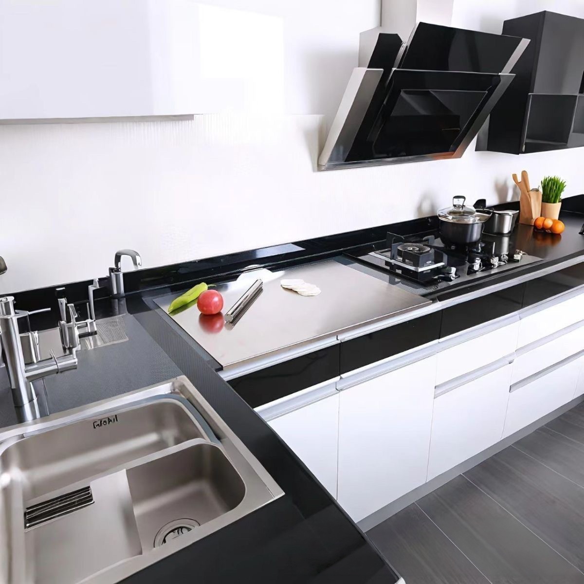 Dropshipping available: Thickened, full-size stainless steel kitchen cutting board, neutral packaging, suitable for home use, L1