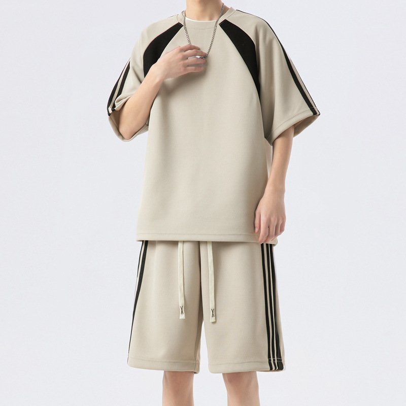 Nuevos productos de verano nuevos pantalones cortos de mangas cortas sueltos de dos piezas conjuntos (se puede dividir solo) TZ837