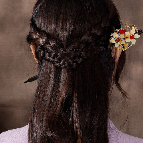 Ancient style wooden hairpin with tassels, step-shaking hairpin for women, imitation ebony wood decoration, hairpin, Hanfu accessories, ancient costume hairpin