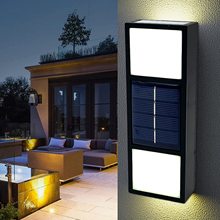 太陽能戶外防水6LED花園庭院家用別墅裝飾上下雙向感應氛圍牆壁燈