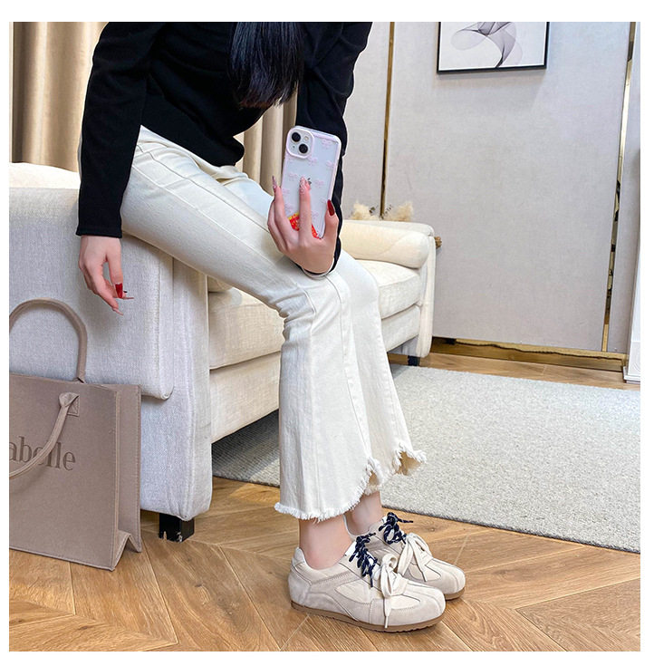 Giày thể thao nữ cỡ lớn lót lông giữ ấm, kiểu dáng thường ngày, dây buộc, cổ thấp — Màu kaki, Màu mơ, Màu vàng chi tiết 18