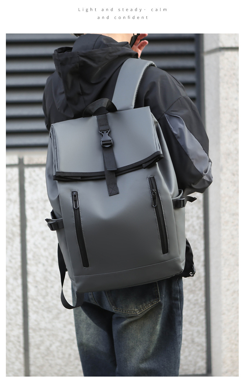 Cross-border fashion large-capacity backpack, men's high-end student schoolbag, new simple, casual and lightweight travel backpack undefined