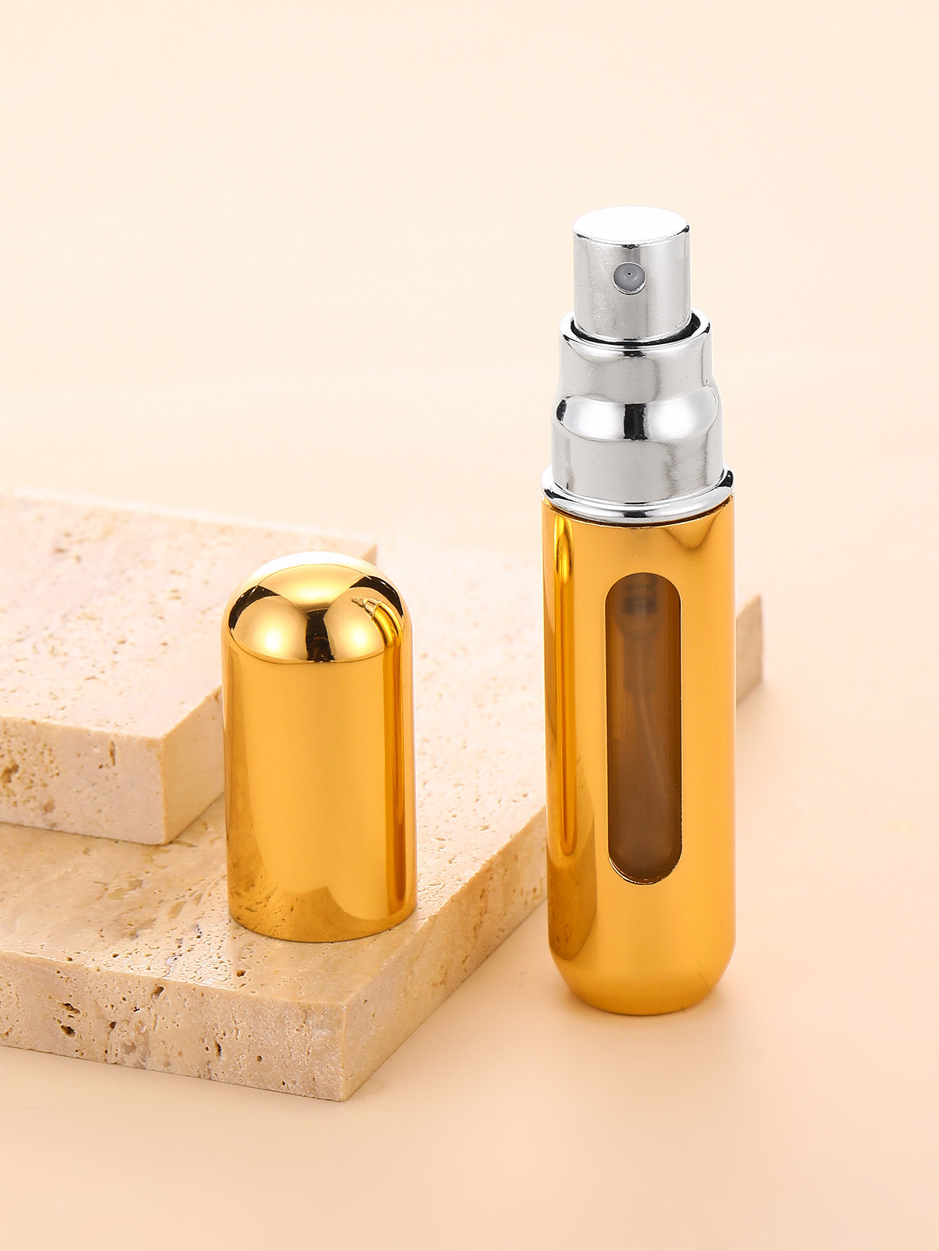 Botella de perfume recargable de 5 ml con base de color macarrón, botella de spray portátil de aluminio, botella reciclable para muestras líquidas image 13