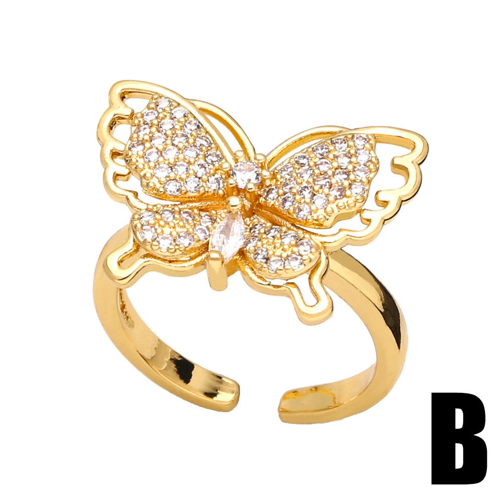 Fashion simple zircon pearl open ring wholesale copper